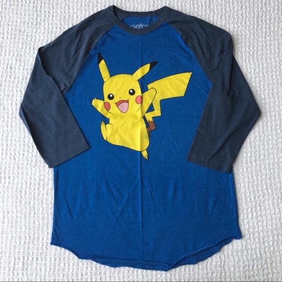 Pokemon Other - Pokemon Men's Blue Baseball Tee New